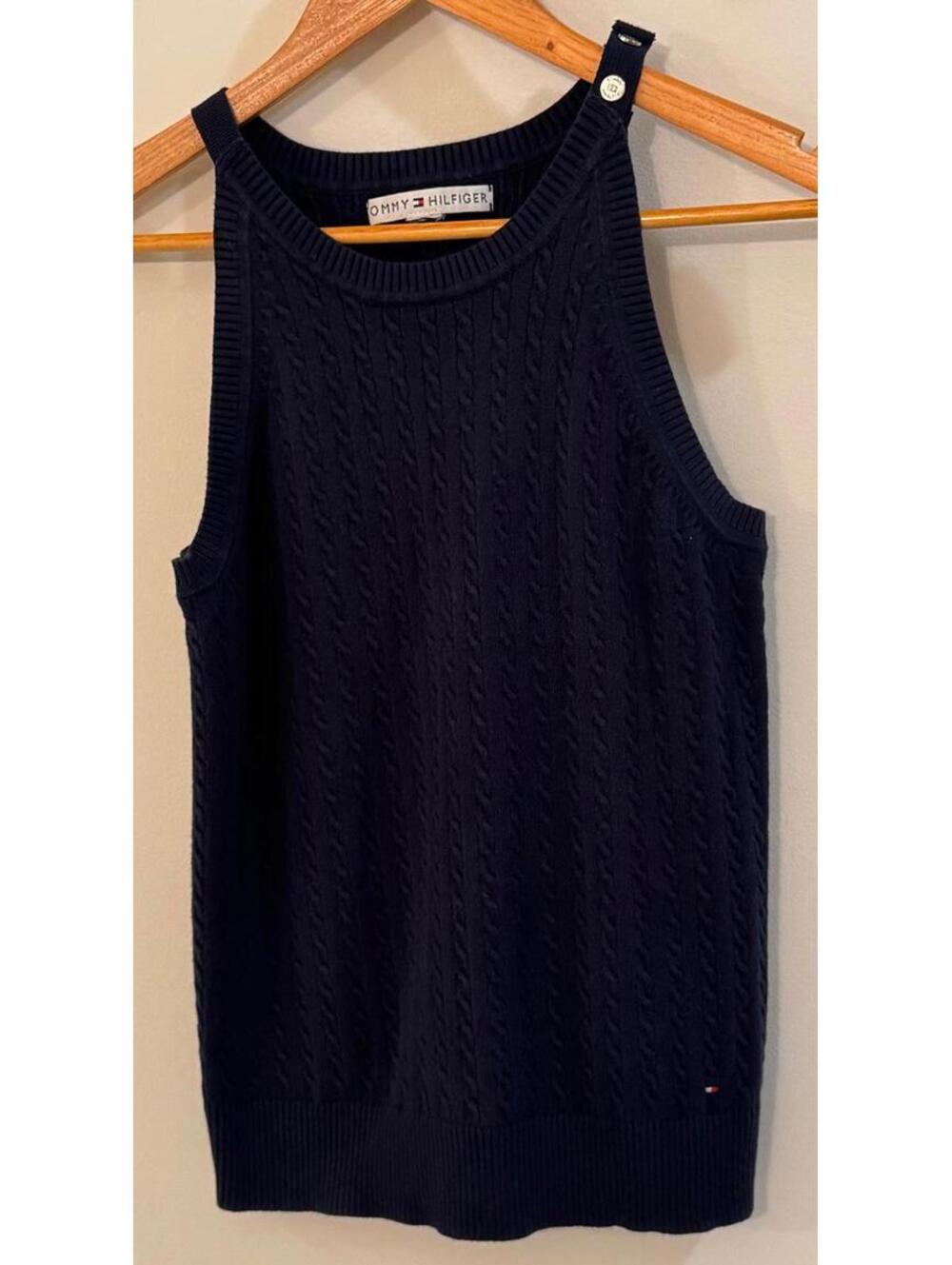 Tommy Hilfiger Cable Knit Tank Top - Navy
